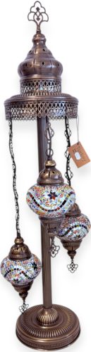 Spirál mozaik állólámpa- 3 gömbös-színes