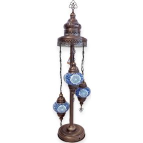 Spirál mozaik állólámpa 3  gömbös-kék