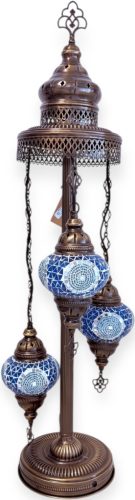 Spirál mozaik állólámpa 3  gömbös-kék