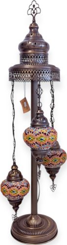 Spirál mozaik állólámpa- 3  gömbös-narancs