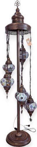 Spirál mozaik állólámpa 5 gömbös- karikás